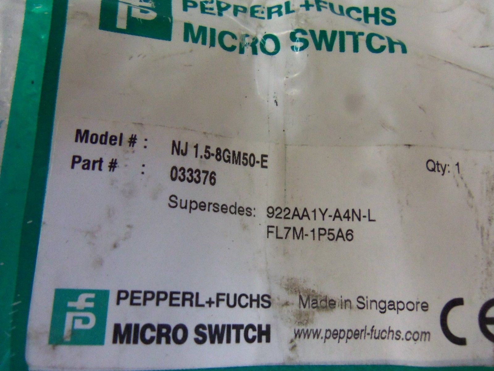 PEPPERL+FUCHS NJ1.5-8GM50-E *NEW IN FACTORY BAG*