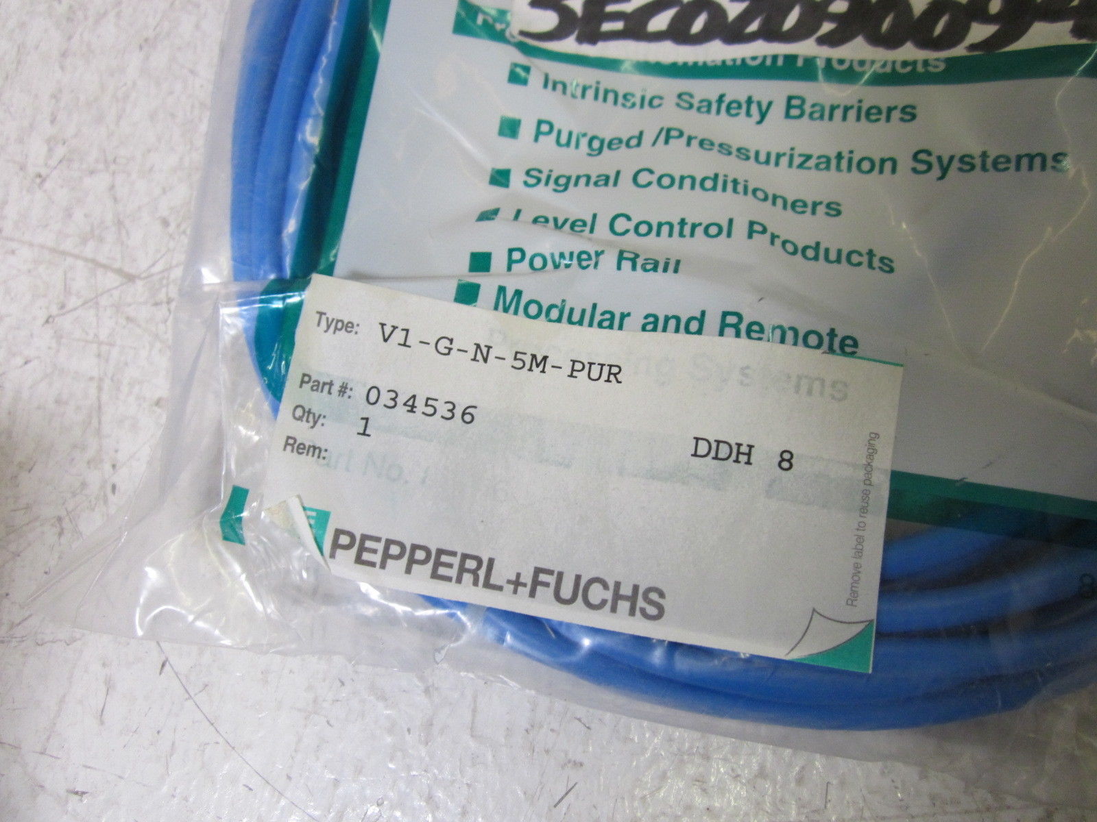 PEPPERL+FUCHS V1-G-N-5M-PUR CONNECTOR CABLE NSMP