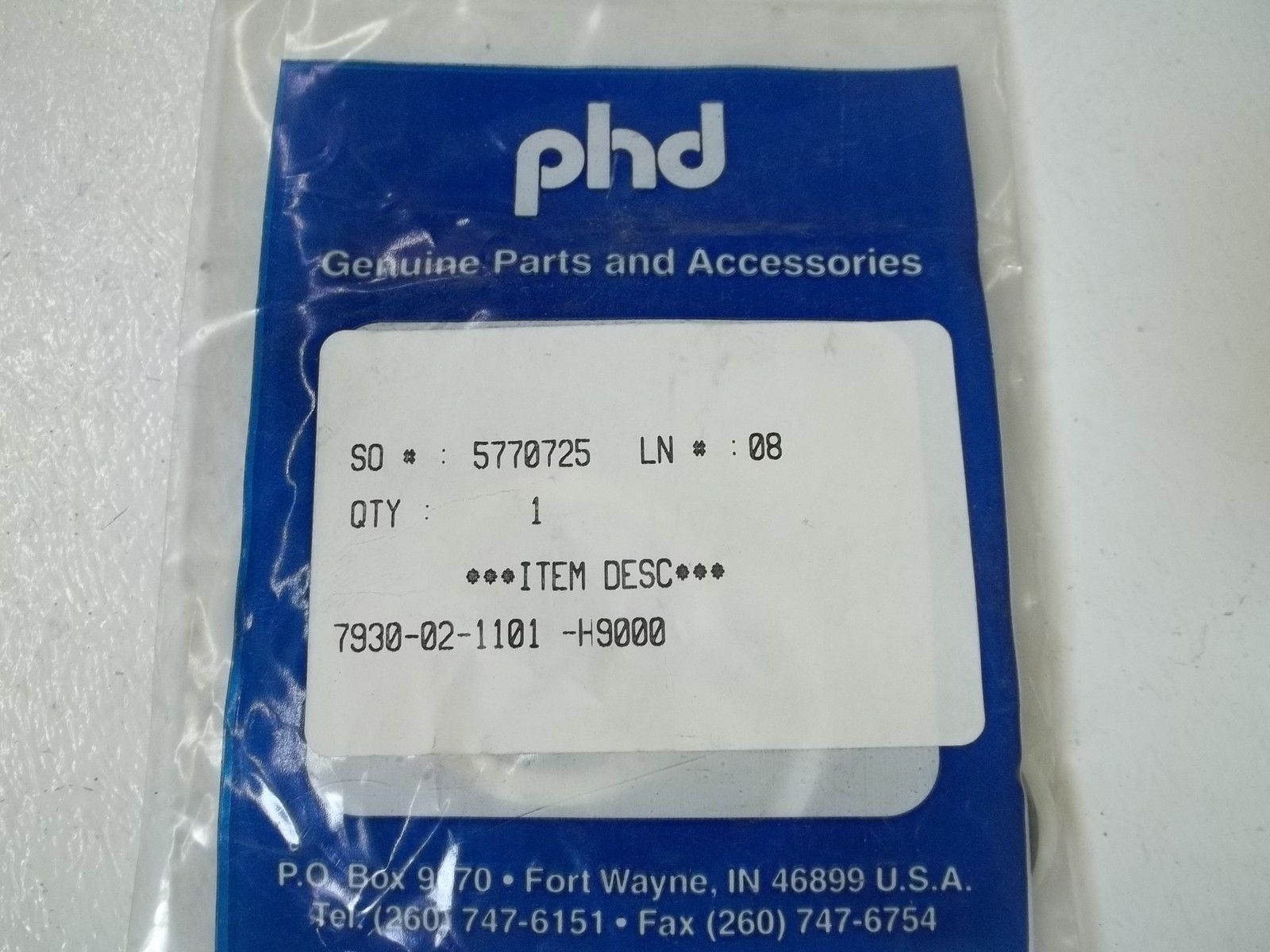 PHD 7930-02-1101-H9000 *NEW IN A FACTORY BAG*