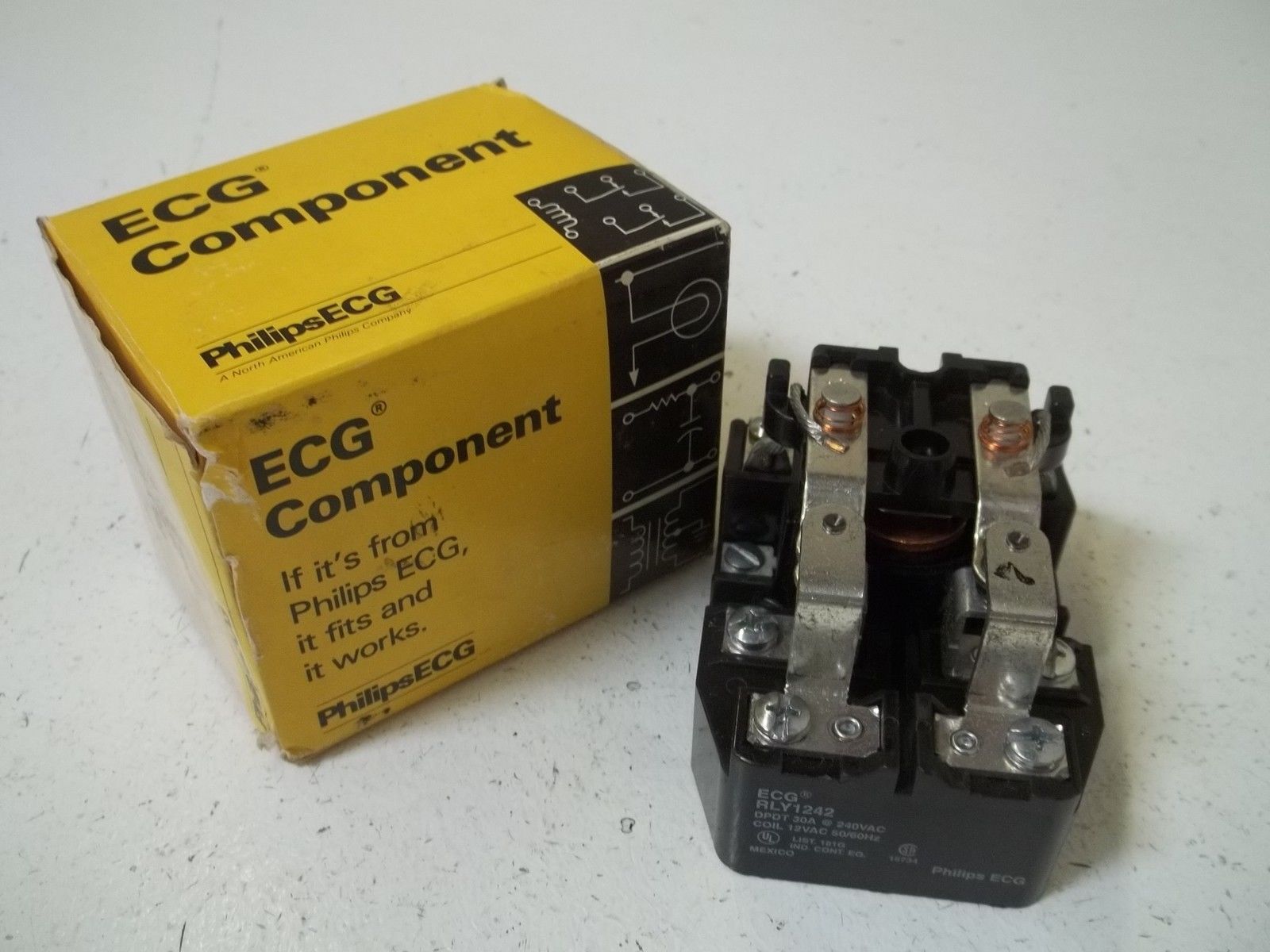 PHILIPS ECG RLY1242 RELAY 30AMPS COIL 12 VAC NSMP