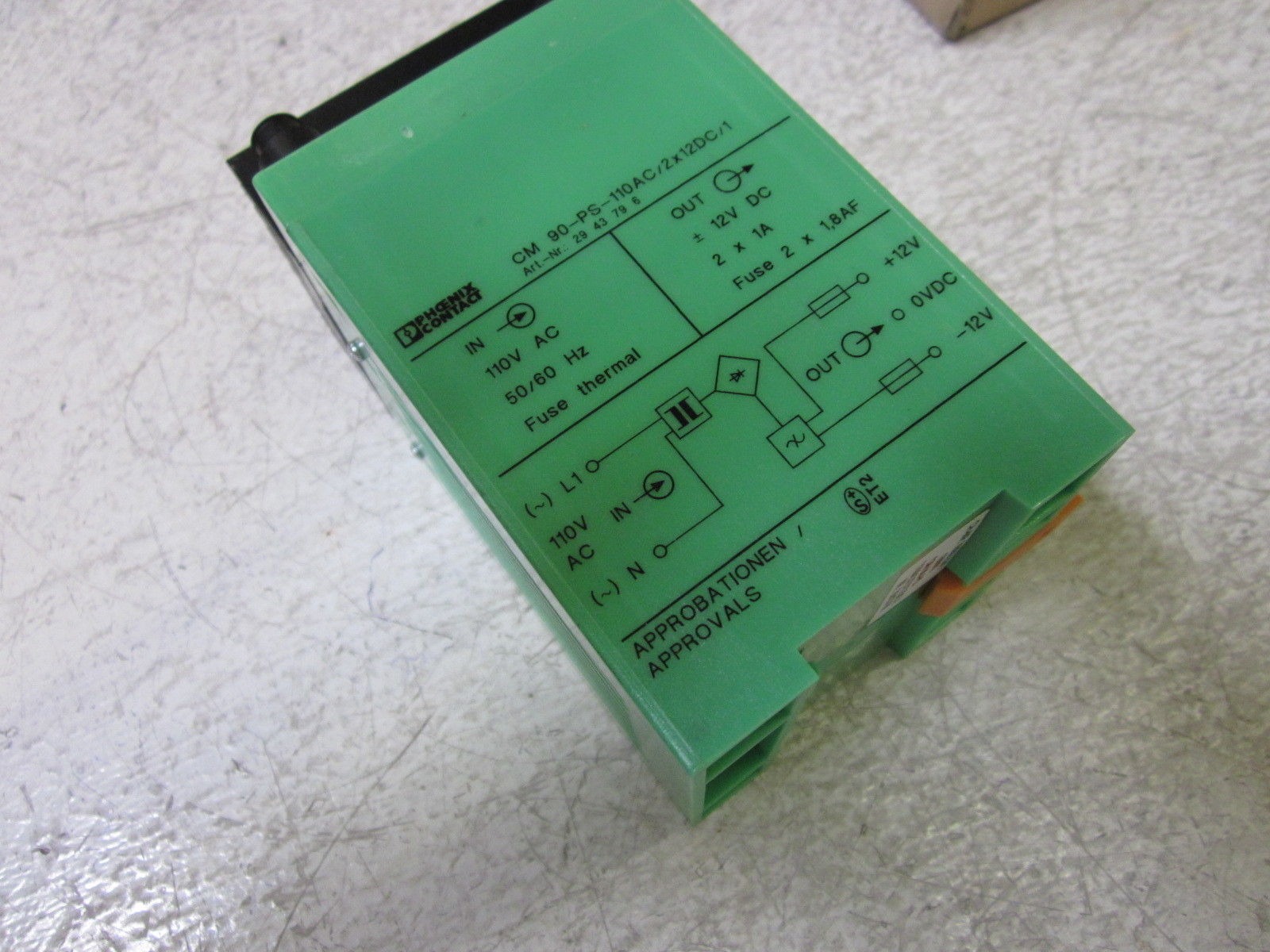 PHOENIX CONTACT CM 90-PS-110AC/2X12DC/1 DIN RAIL POWER SUPPLY NSMP