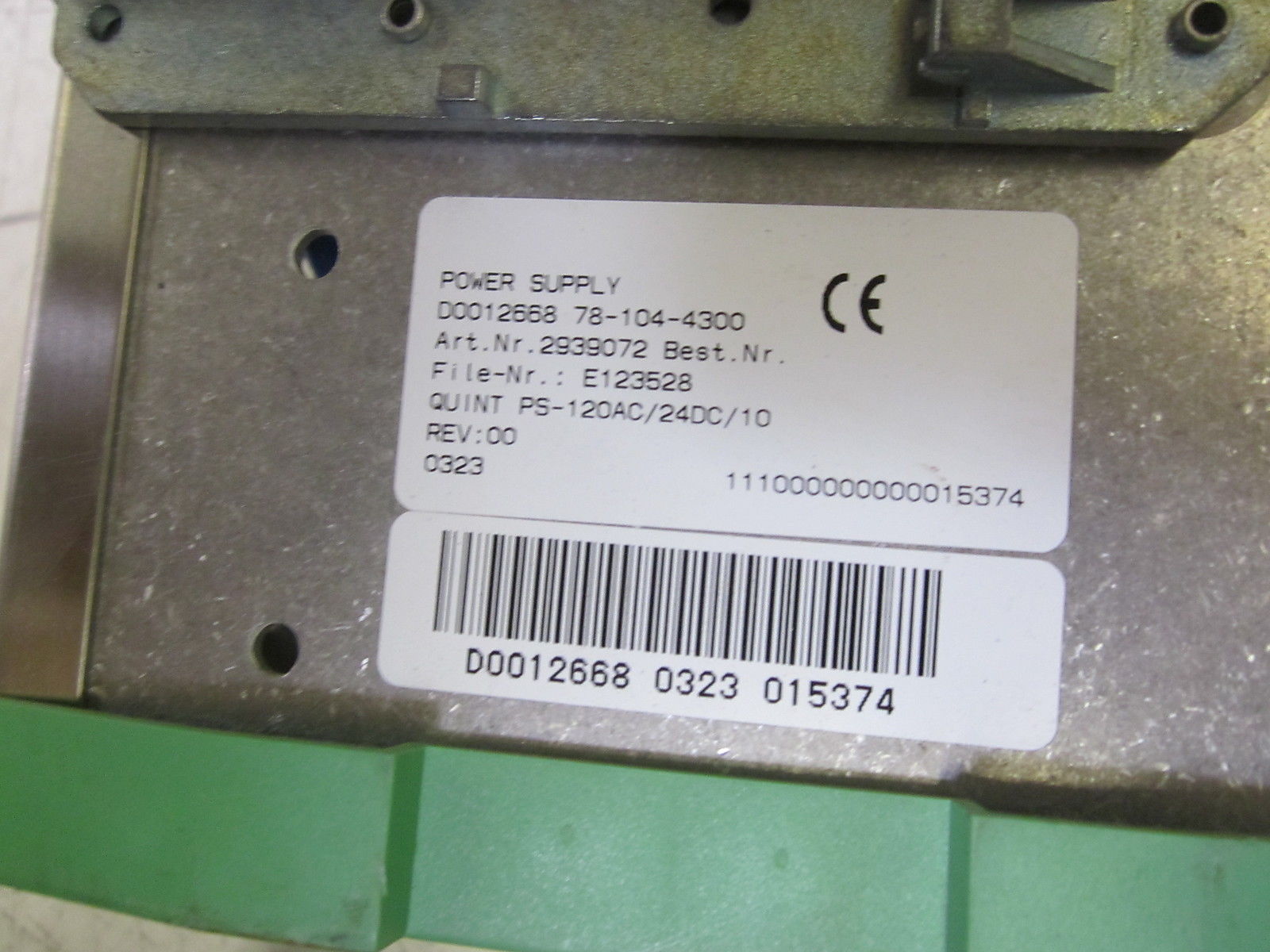 PHOENIX CONTACT QUINT 10 POWER SUPPLY PS-120AC/24DC/10 120VAC UNMP