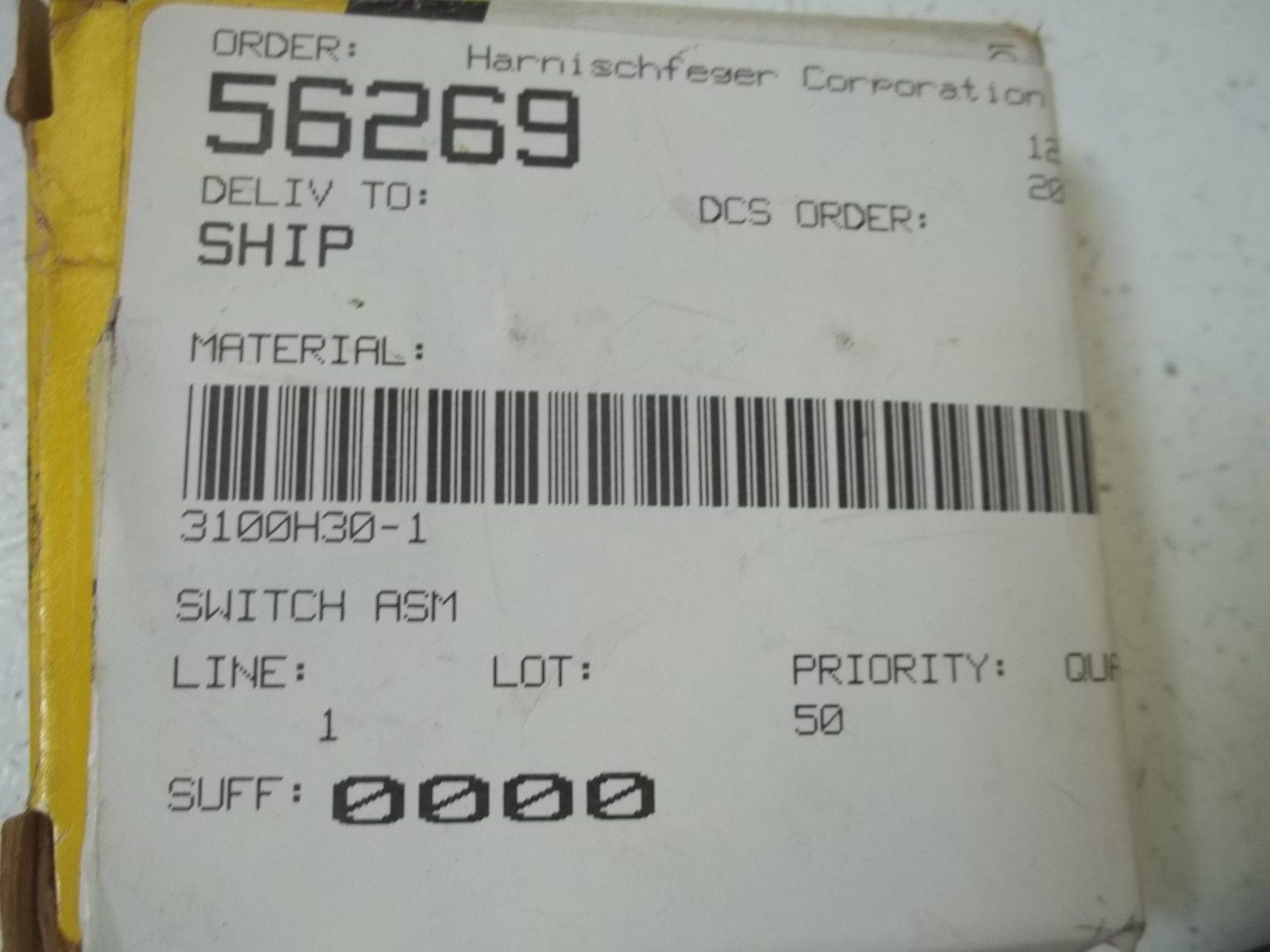 P & H PARTS WZ-7RS-D5 MICROSWITCH HOIST SWITCH UNMP