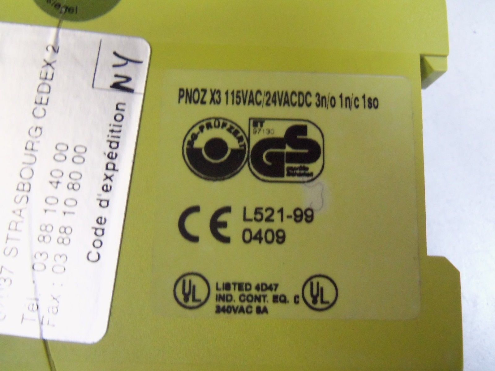 PILZ PNOZX3115VAC/24VACDC 3n/o 1n/c 1so NSMP
