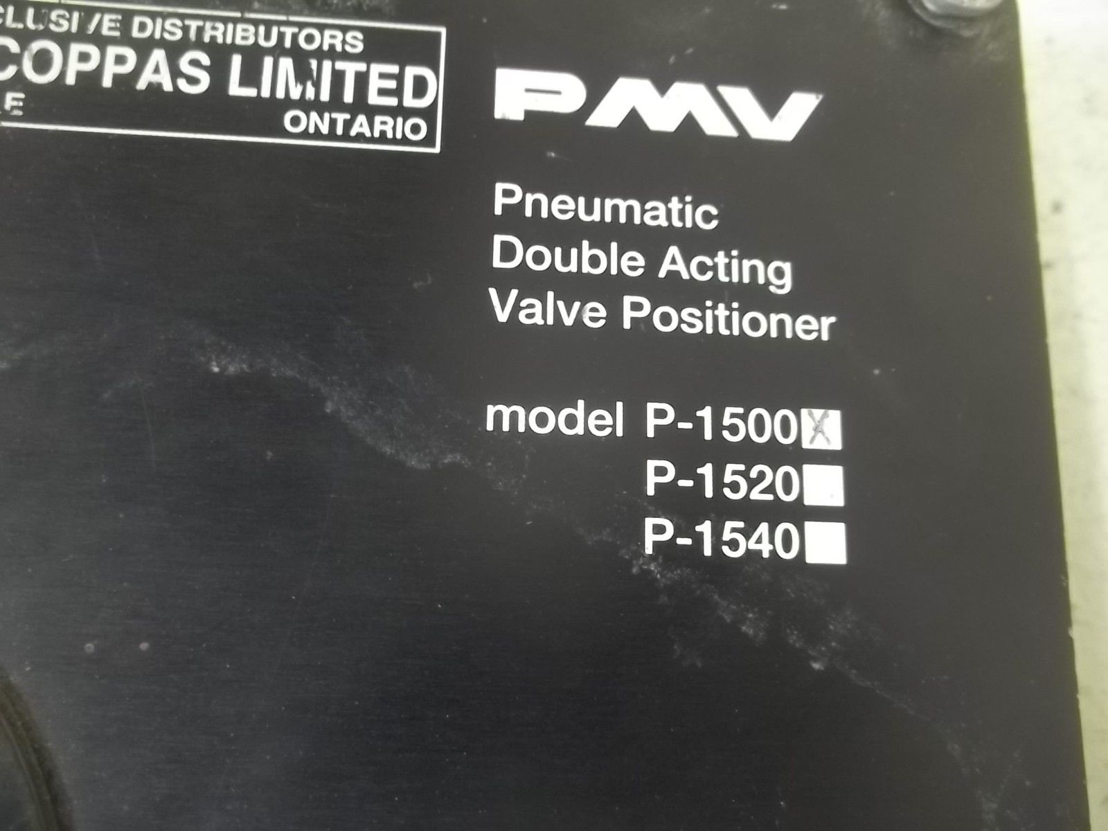 PMV P-1500 PNEUMATIC DOUBLE ACTING VALVE POSITIONER(AS PICTURED) UNMP