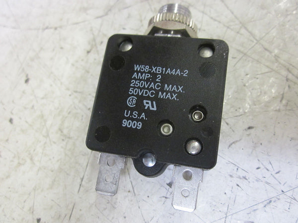POTTER & BRUMFIELD W58-XB1A4A-2 PUSH-RESET CIRCUIT BREAKER 2A 250V NSMP