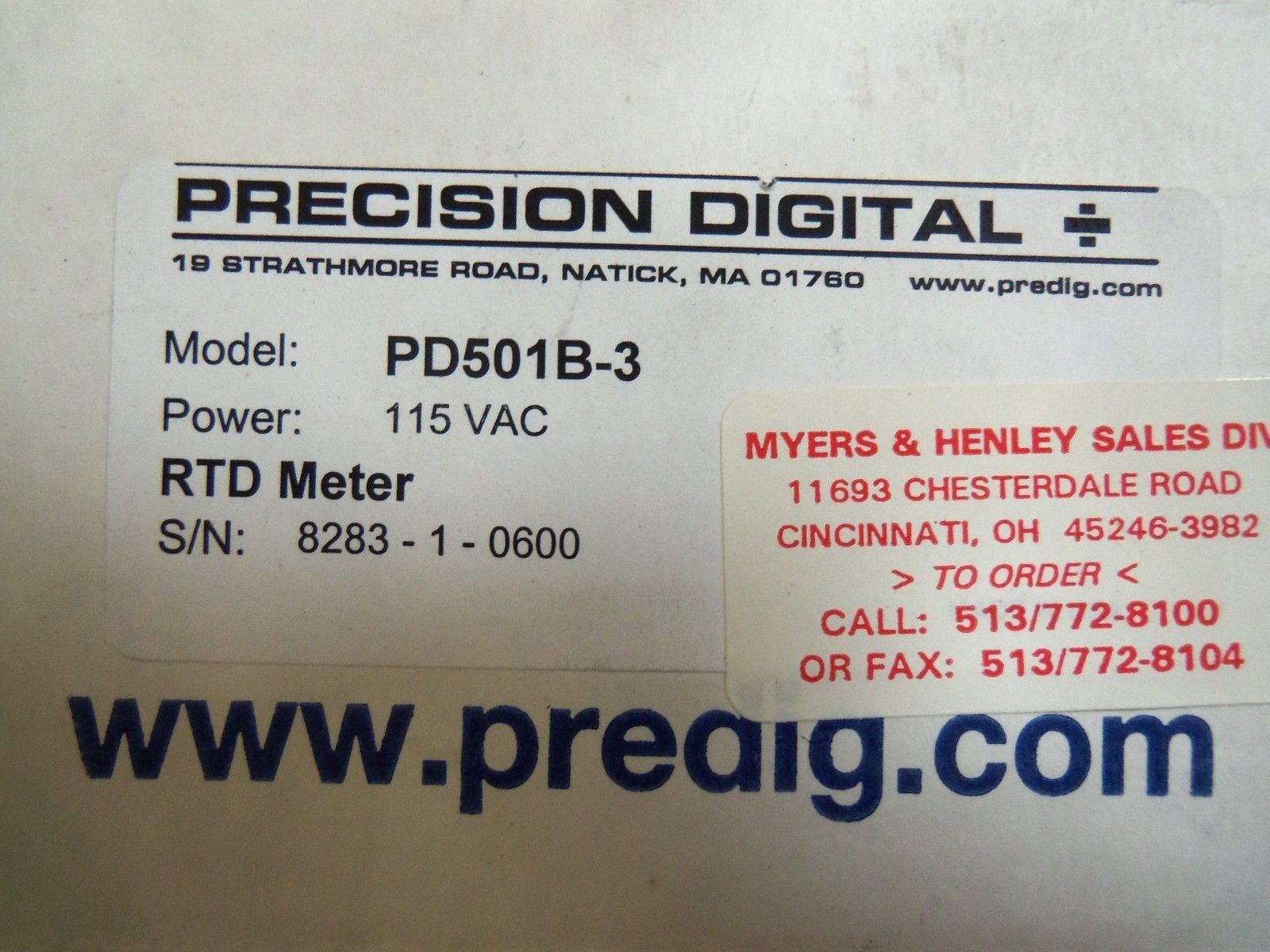 PRECISION DIGITAL PD501B-3 *NEW IN BOX*