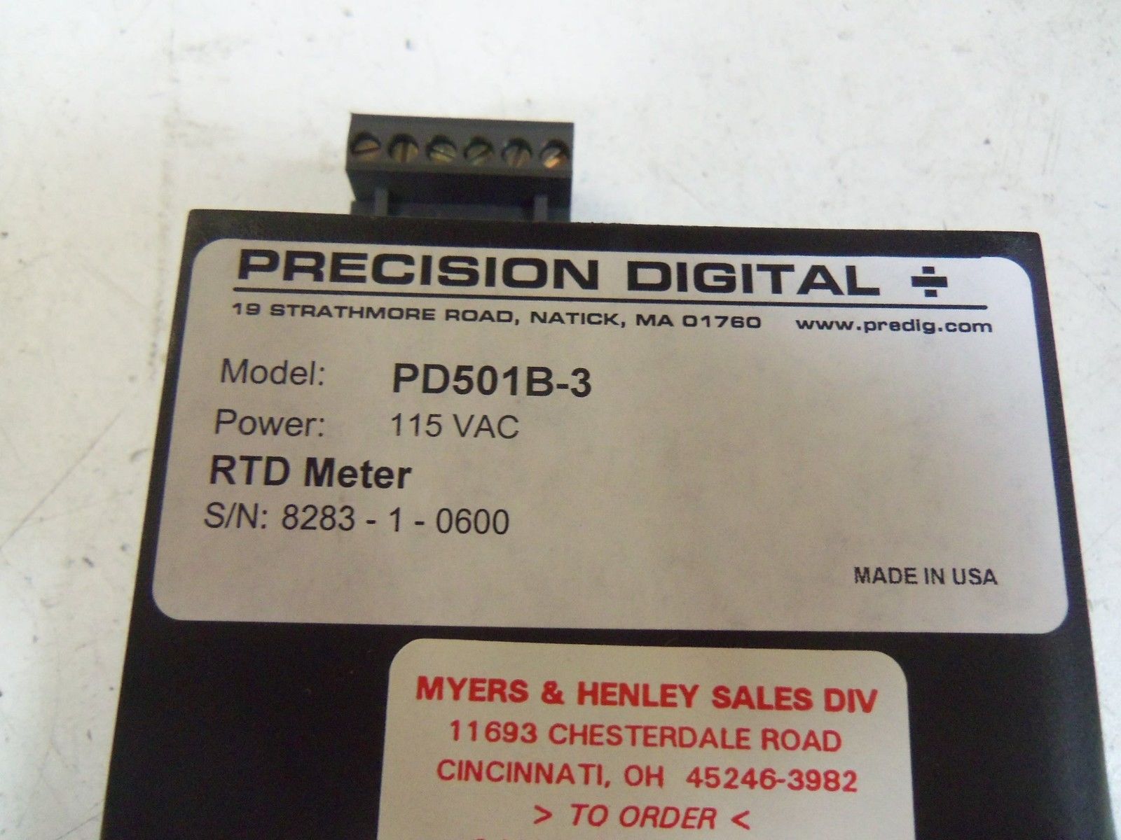 PRECISION DIGITAL PD501B-3 *NEW IN BOX*