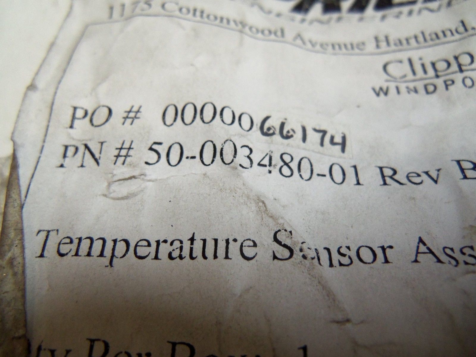 PRICE 50-00348-01 TEMPERATURE SENSOR ASSEMBLY NSNP