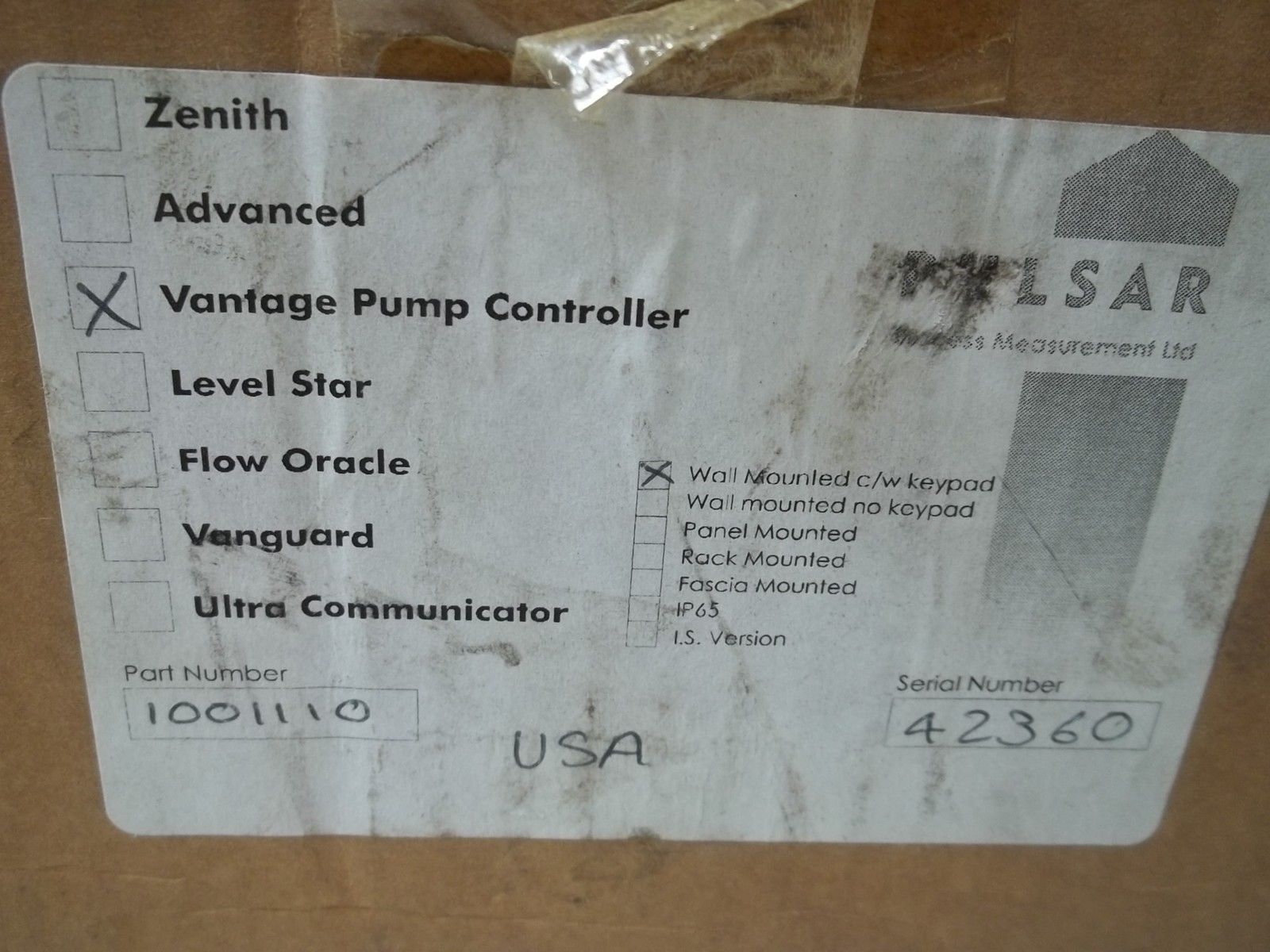 PULSAR 1001110 VANTAGE PUMP CONTROLLER NSMP