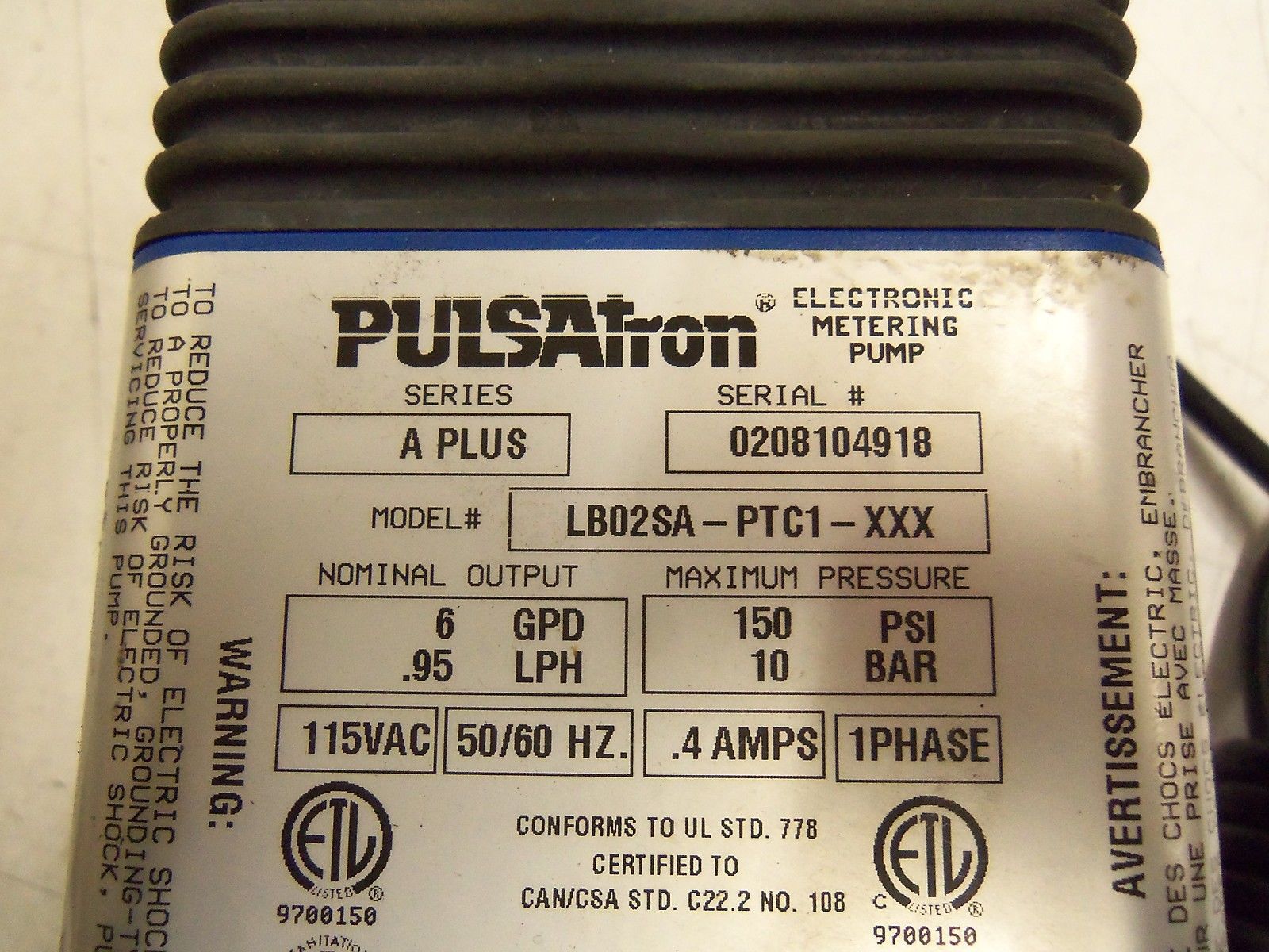 PULSATRON LB02SA-PTC1-XXX UNMP