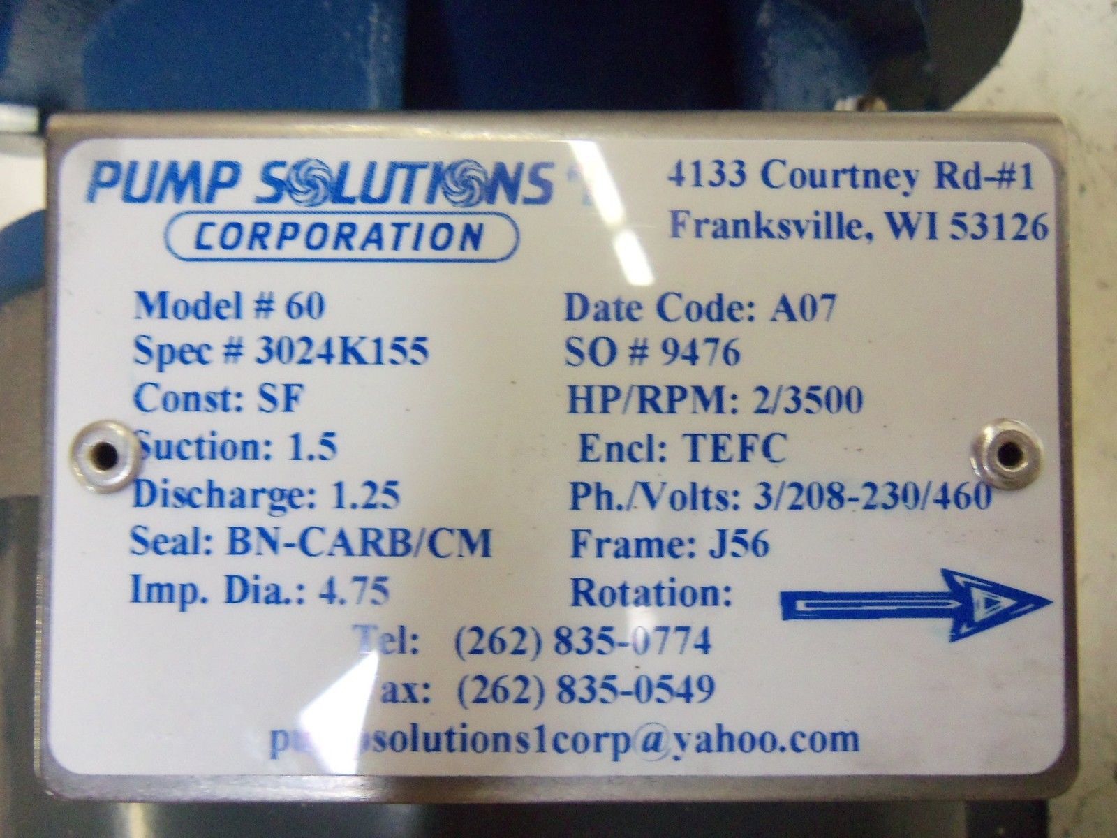 PUMP SOLUTIONS 60 PUMP UNMP