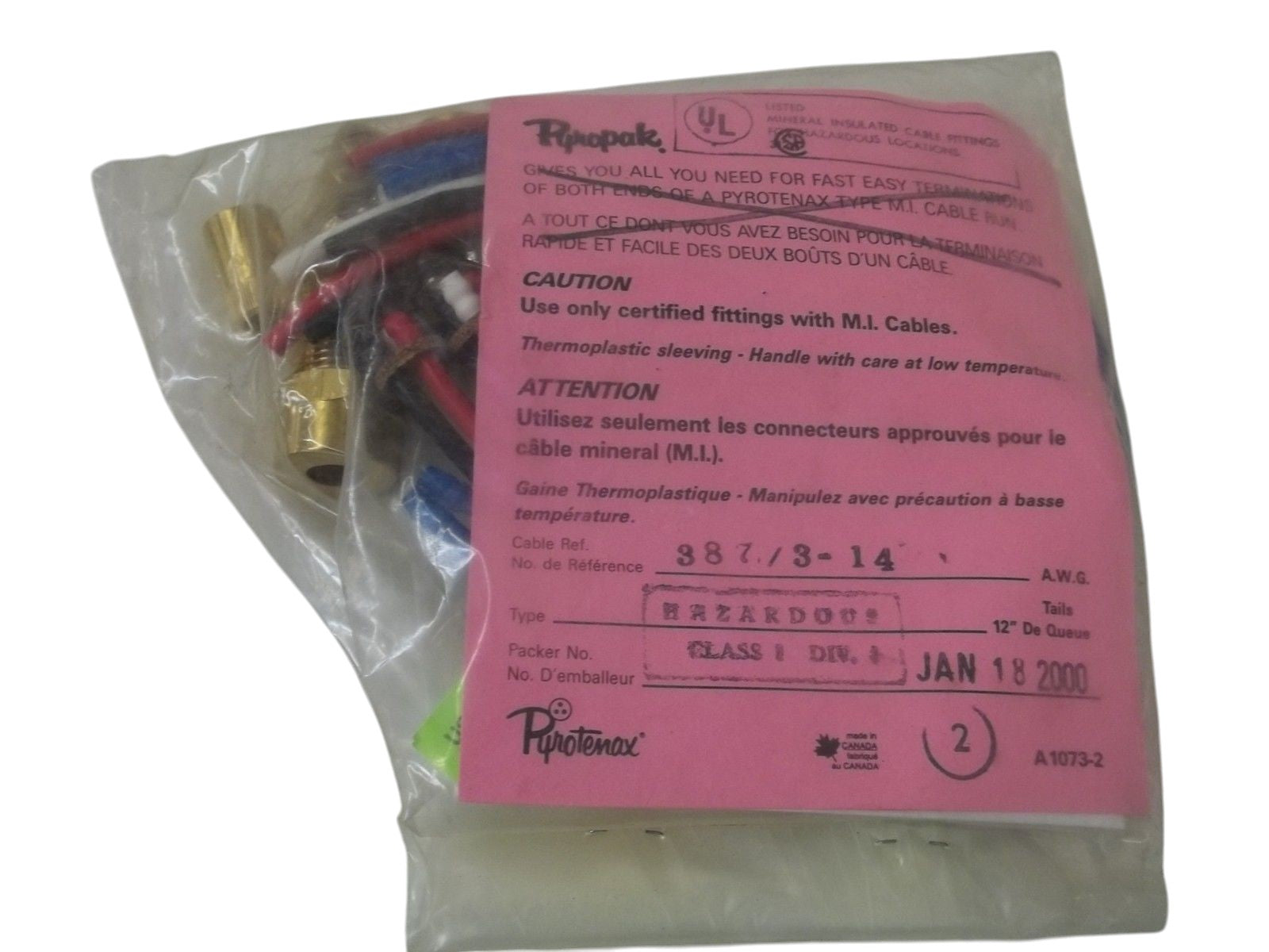 PYROTENAX 387/3-14 CABLE TERMINATION KIT NSMP