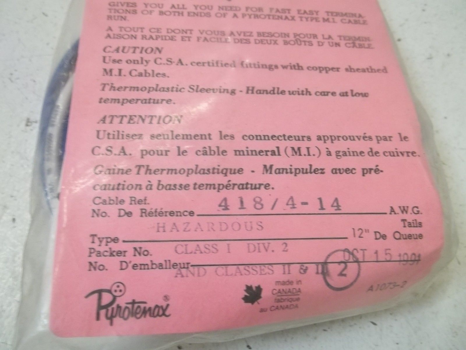 PYROTENAX 418/4-14 NSMP