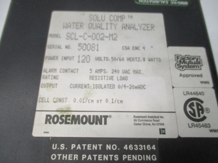 ROSEMOUNT SCL-C-002-M2 UNMP