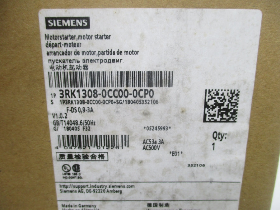 SIEMENS 3RK1308-0CC00-0CP0 110-500V 3A NSMP