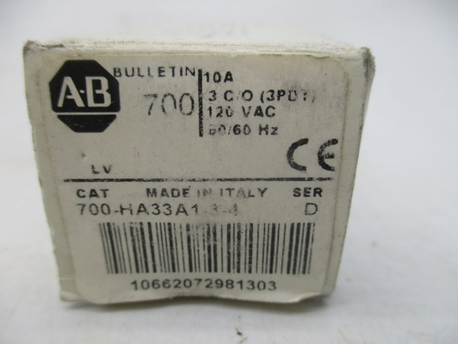 INDUSTRIAL SPARE PART 700-HA33A1-3-4 SER. D 120VAC 10A (WH) NSMP