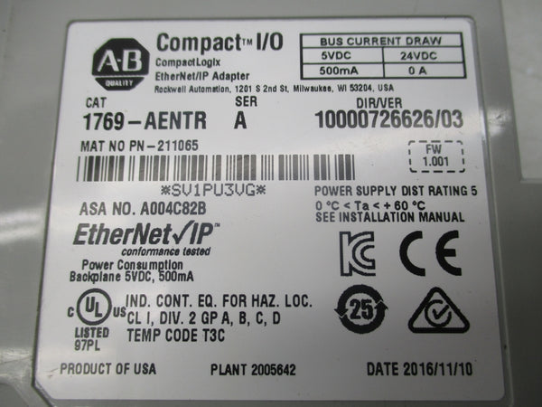 ALLEN BRADLEY 1769-AENTR SER. A F/W 1.001 NSNP