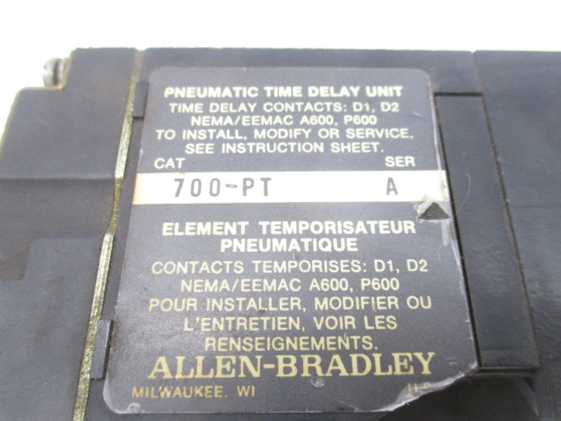 ALLEN BRADLEY 700-P200A1 SER. A 110/115-120V 60A (AS PICTURED) UNMP