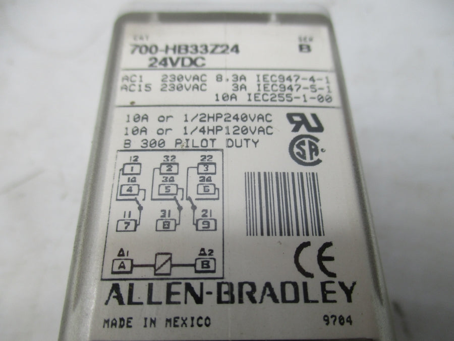 ALLEN BRADLEY 700-HB33Z24 SER. B 24VDC 10A NSMP