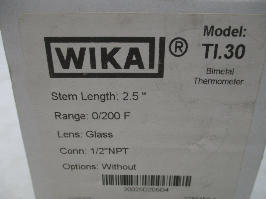 WIKA TI.30 0-200'F 2.5" NSMP