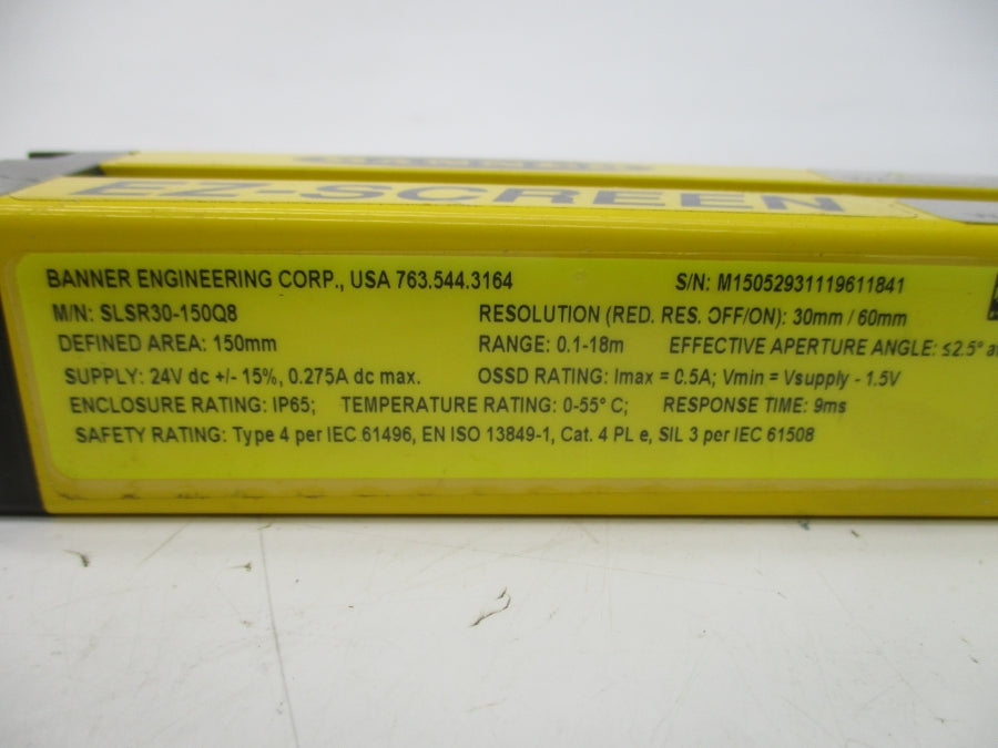BANNER ENGINEERING SLSR30-150Q8 24VDC 0.275A NSNP