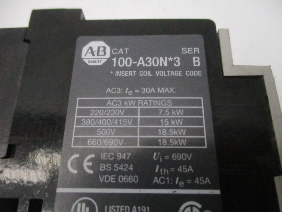 INDUSTRIAL SPARE PART 100-A30ND3 SER. B 110/120V NSNP