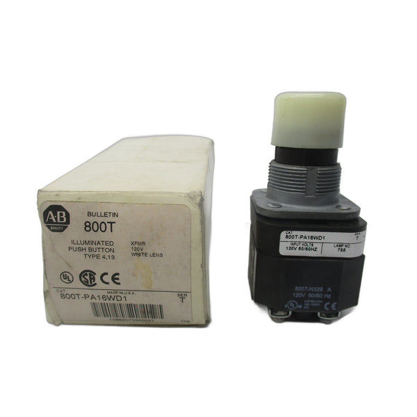 ALLEN BRADLEY 800T-PA16WD1 SER. T 120V (WH) (AS PICTURED) NSMP