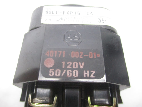 ALLEN BRADLEY 800T-FXP16XD4 SER. T 120V (BK/YL) NSMP