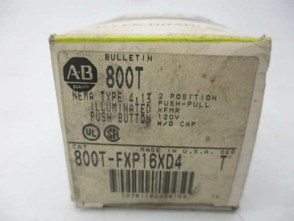ALLEN BRADLEY 800T-FXP16XD4 SER. T 120V (BK/YL) NSMP