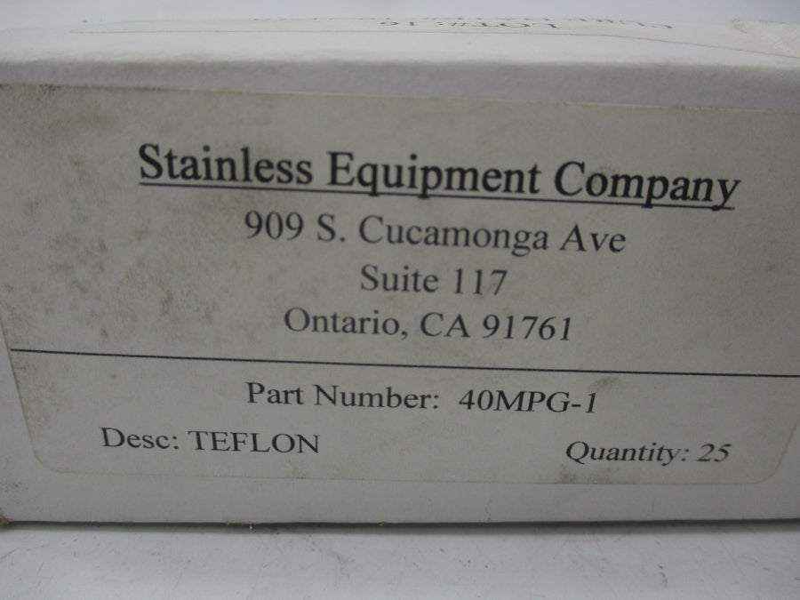 STAINLESS EQUIPMENT COMPANY 40MPG-1 (PKG OF 25) NSMP