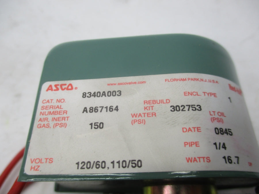 ASCO 8340A003 110/120V 150PSI 1/4" NSMP