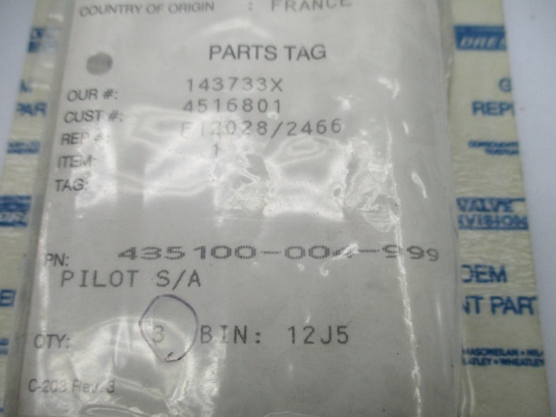 DRESSER 435100-004-999 (PKG OF 3) NSMP