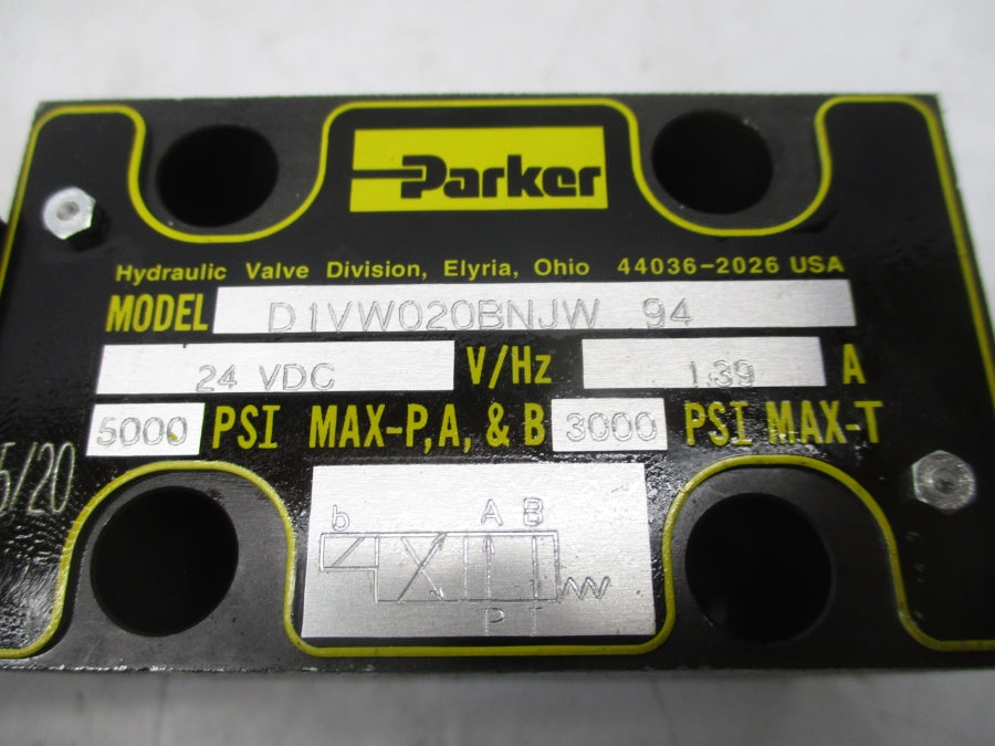 PARKER D1VW020BNJW 94 24VDC 1.39A 5000PSI NSMP