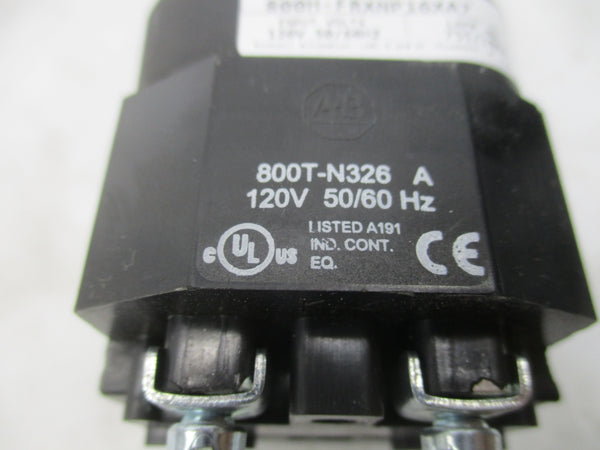 ALLEN BRADLEY 800H-FRXNP16XA7 SER. F 120VAC NSMP