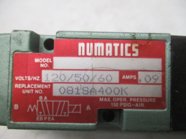 NUMATICS 081SA400K 110/120V 0.09A NSNP