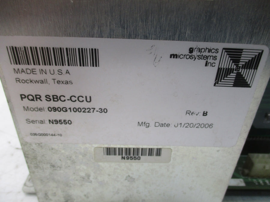 GRAPHICS MICROSYSTEMS PQRSBC-CCU 090G100227-30 REV. B UNMP