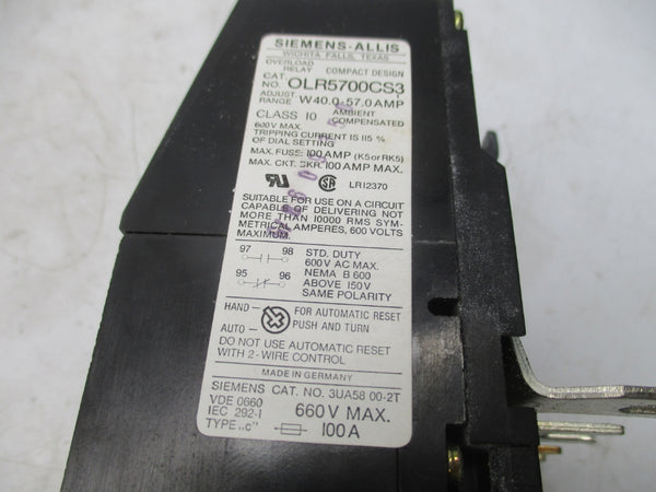 SIEMENS OLR5700CS3 660V 100A NSNP