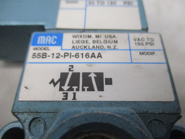 MAC 55B-12-PI-616AA 24VDC 30-150PSI UNMP