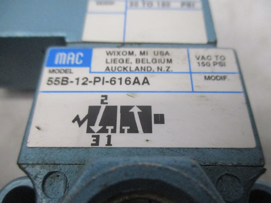 MAC 55B-12-PI-616AA 24VDC 30-150PSI UNMP
