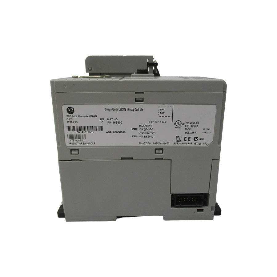 ALLEN BRADLEY 1768-L43 SER. C F/W 1.05 24VDC 1.3A NSNP