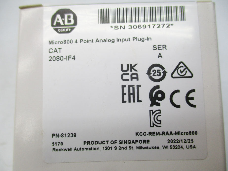 ALLEN BRADLEY 2080-IF4 SER. A DATE: 2022 (WH) NSFS