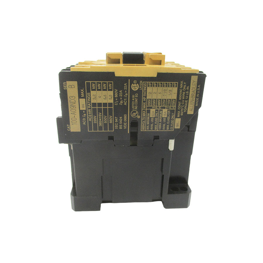INDUSTRIAL SPARE PART 100-A09ND3 SER. B 110/120V 9A UNMP