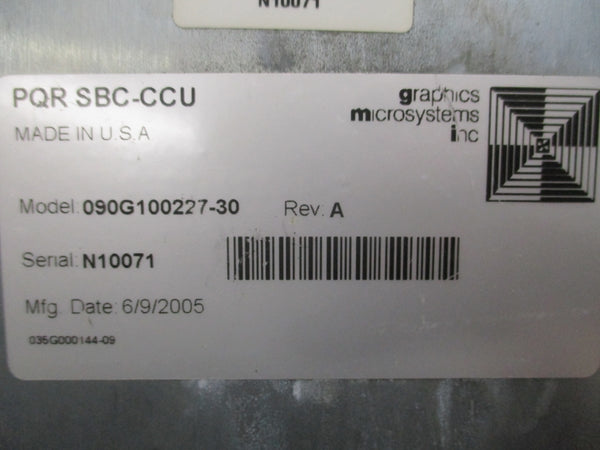 GRAPHICS MICROSYSTEMS 090G100227-30 PQRSBC-CCU REV. A UNMP