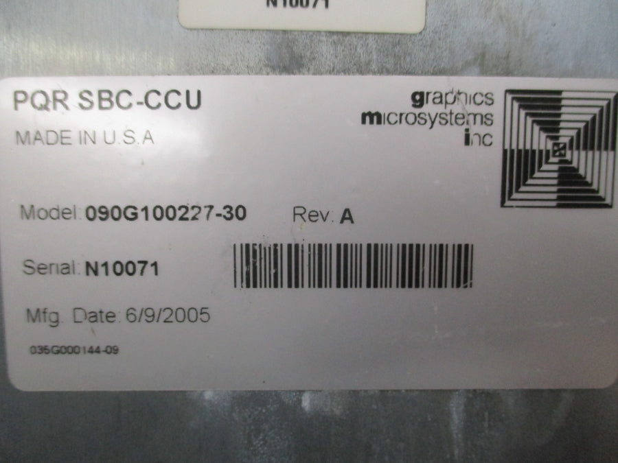 GRAPHICS MICROSYSTEMS 090G100227-30 PQRSBC-CCU REV. A UNMP
