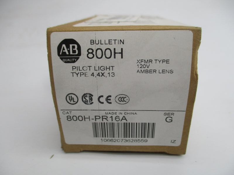 ALLEN BRADLEY 800H-PR16A SER. G 120V (BR/WH) NSMP