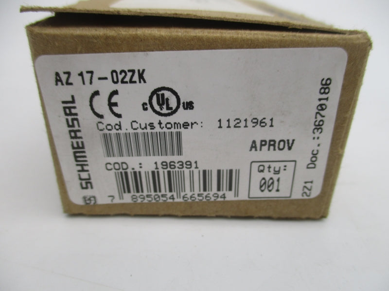 SCHMERSAL AZ17-02ZK NSMP