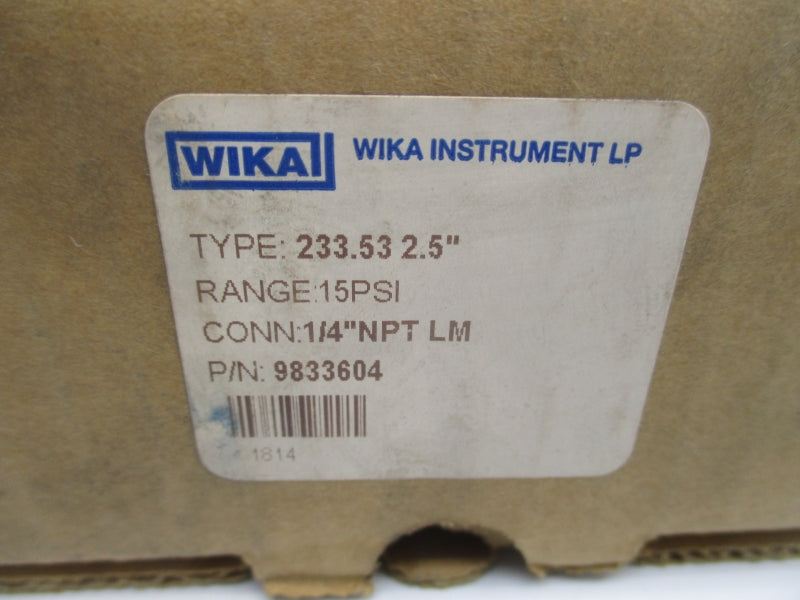 WIKA 9833604 0-15PSI NSMP