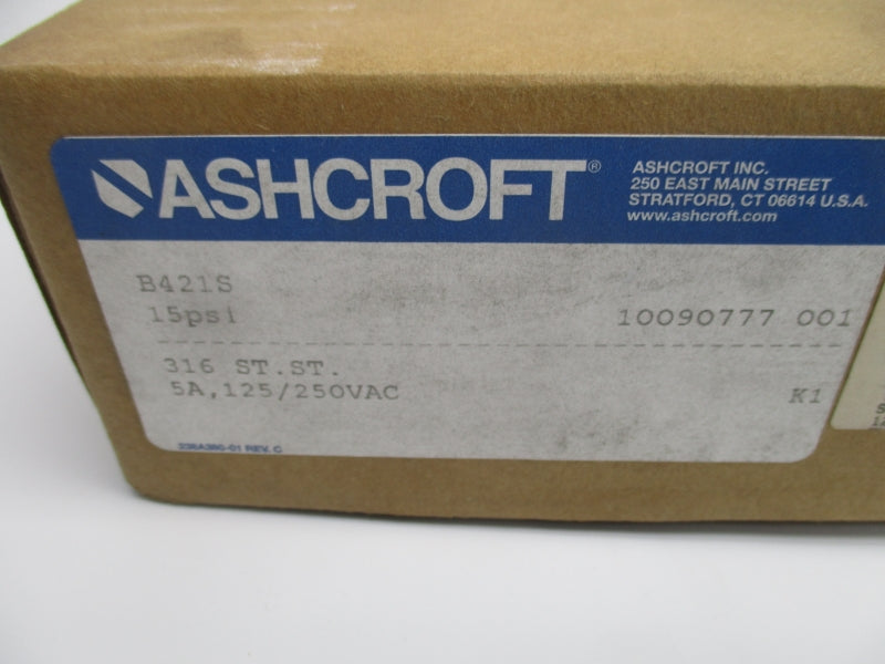 ASHCROFT B421S 125/250VAC 5A 15PSI NSMP