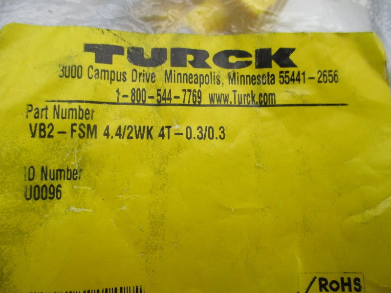 TURCK VB2-FSM4.4/2WK4T-0.3/0.3 U0096 250V 4A NSMP